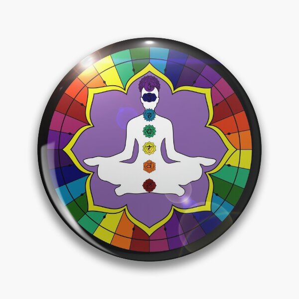 Artikelvorschau, Regenbogen-Mandala mit Mann Chakras entworfen und verkauft von MandalaSoul.