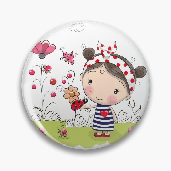 Item preview, flores niña, niña y mariquita en la mano designed and sold by Halalolo.