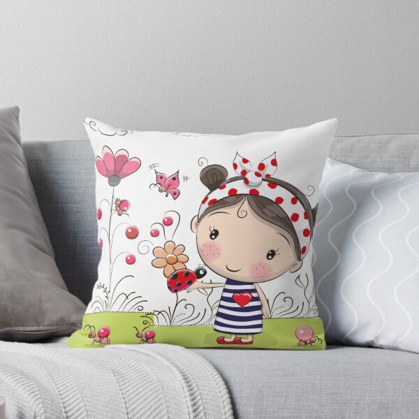 Item preview, flores niña, niña y mariquita en la mano designed and sold by Halalolo.