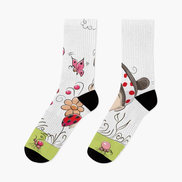 Item preview, flowers little girl, girl and ladybug on hand  designed and sold by Halalolo.