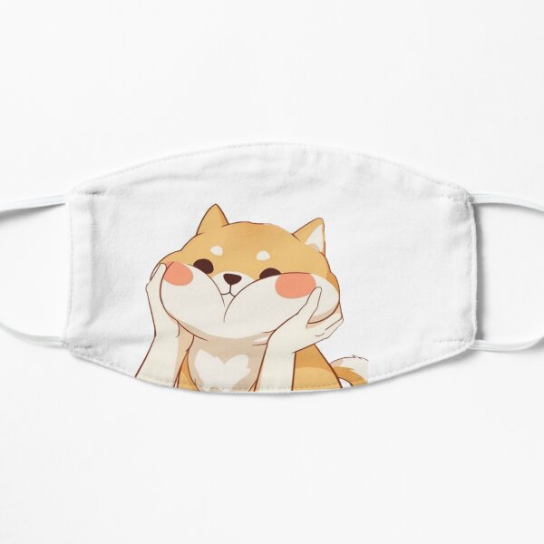 kawaii doggo Mascarilla plana