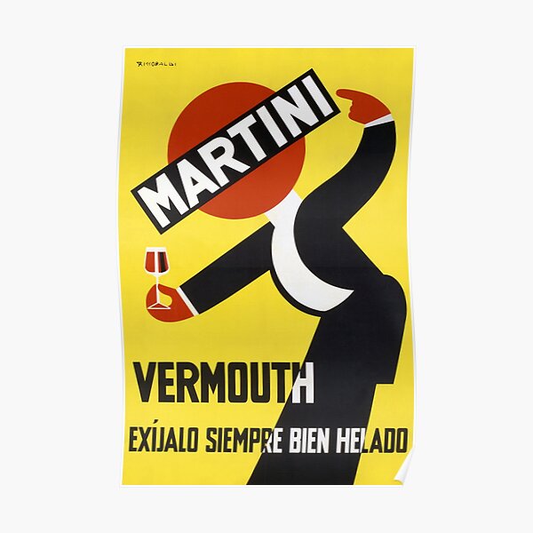 Retro Martini Poster Poster