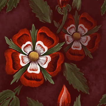 Artwork thumbnail, Tudor Rosde (Repeating Pattern in Red) by Rasendyll