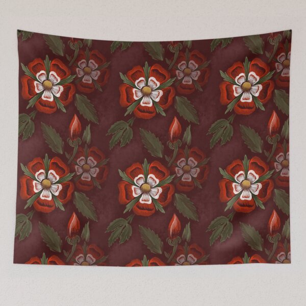 Item preview, Tudor Rosde (Repeating Pattern in Red) designed and sold by Rasendyll.