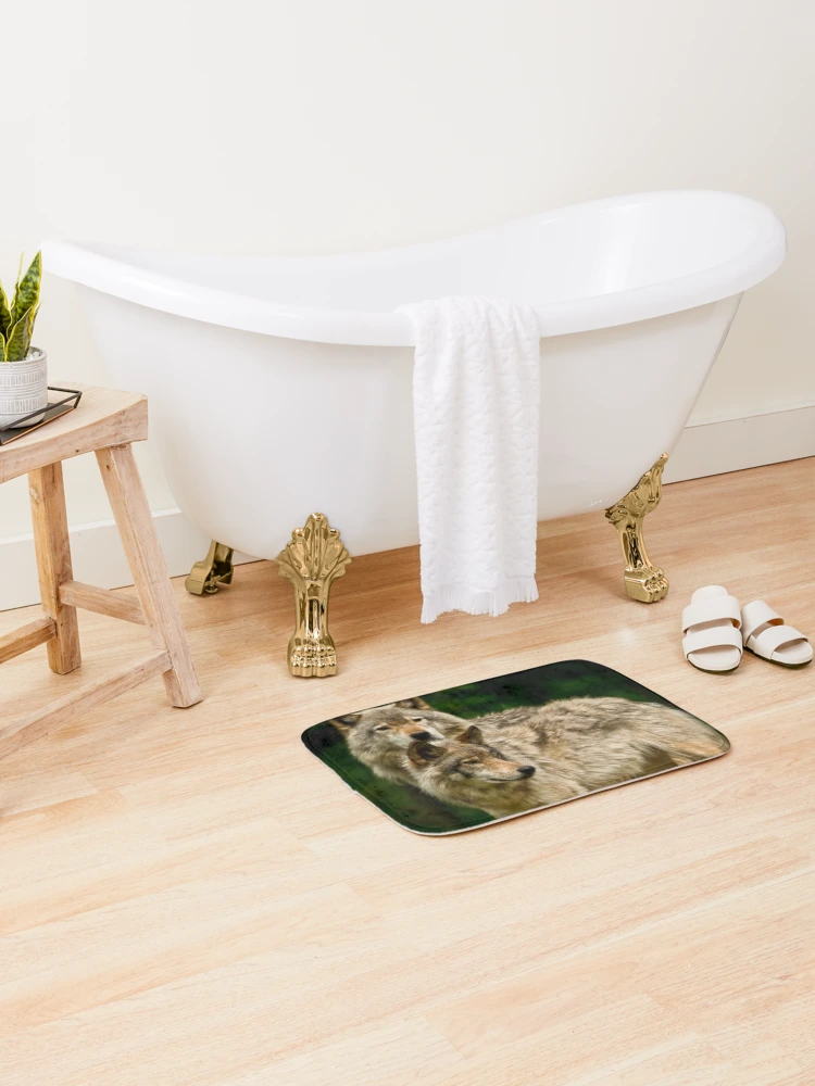 Thumbnail 2 of 6, Bath Mat, Timber Wolves designed and sold by WolvesOnly.