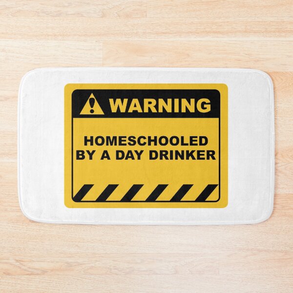 Item preview, Human Warning Sign Label Homeschooled by A Day Drinker - Yellow and Black designed and sold by ColorMeHappy123.