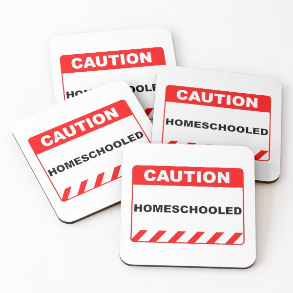 Item preview, Funny Human Caution Sign Homeschooled - Red and White designed and sold by ColorMeHappy123.