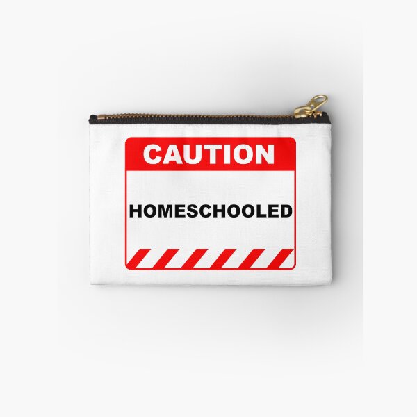 Item preview, Funny Human Caution Sign Homeschooled - Red and White designed and sold by ColorMeHappy123.