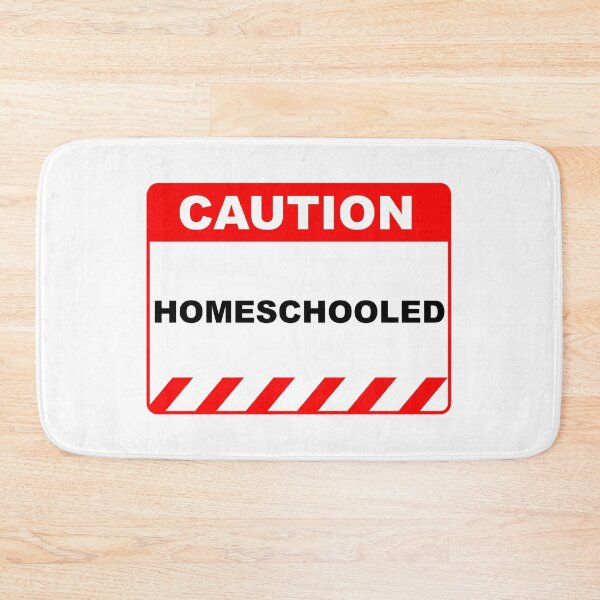 Item preview, Funny Human Caution Sign Homeschooled - Red and White designed and sold by ColorMeHappy123.