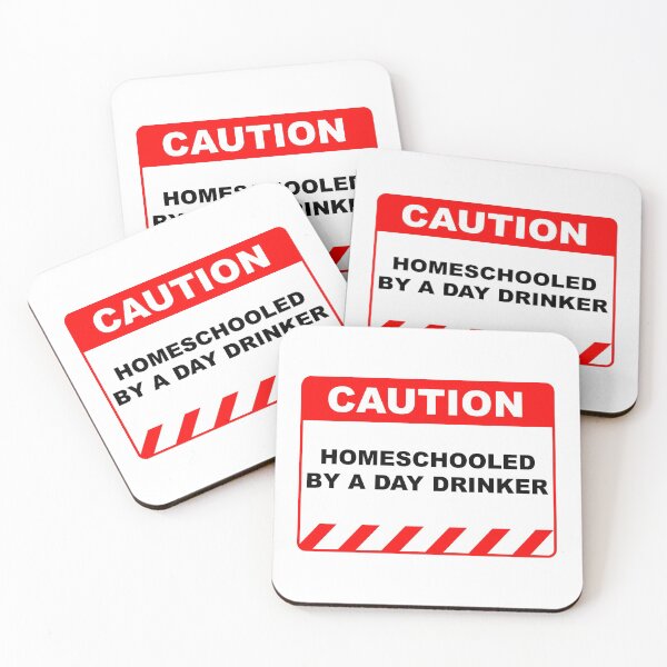Item preview, Funny Human Caution Sign Homeschooled by A Day Drinker - Red and White designed and sold by ColorMeHappy123.
