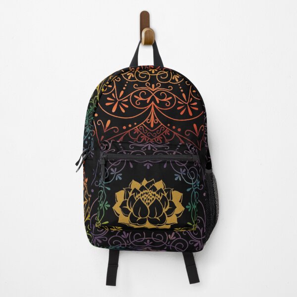 Item preview, Mandala in Lines with Lotus Flower and Rainbow designed and sold by MandalaSoul.