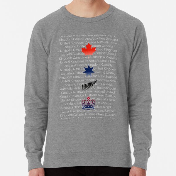 CANZUK: National Symbols With Background Names Lightweight Sweatshirt