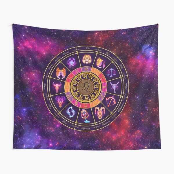 Leo Zodiac Lightburst - Circle Tapestry