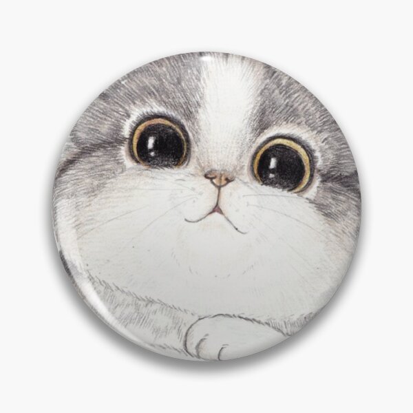Item preview, Cat Cartoon Drawing Illustration, Big cat face painted, white kitten illustration designed and sold by Halalolo.