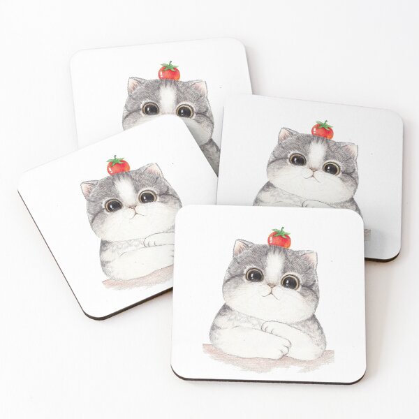 Item preview, Cat Cartoon Drawing Illustration, Big cat face painted, white kitten illustration designed and sold by Halalolo.