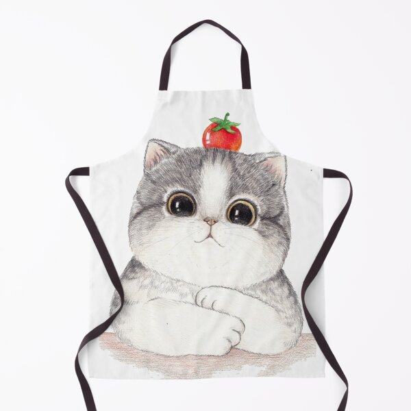 Item preview, Cat Cartoon Drawing Illustration, Big cat face painted, white kitten illustration designed and sold by Halalolo.