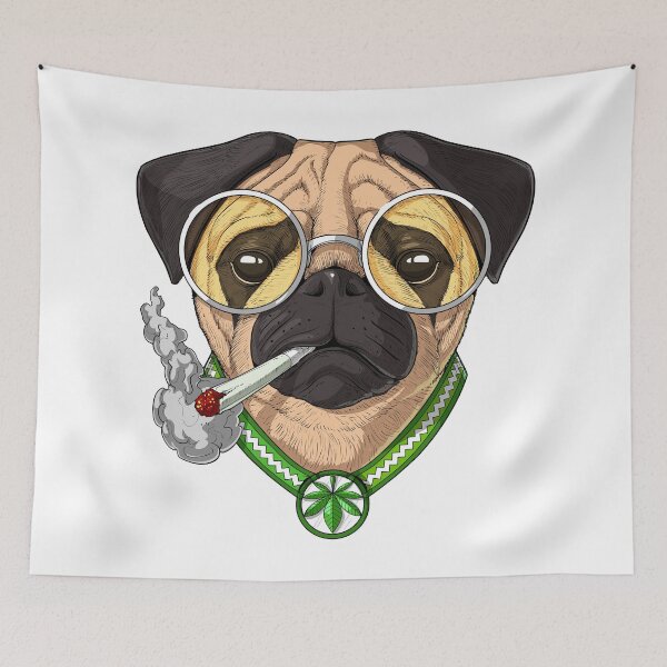 Item preview, Pug Smoking Weed designed and sold by underheaven.