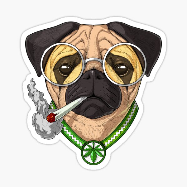 Item preview, Pug Smoking Weed designed and sold by underheaven.