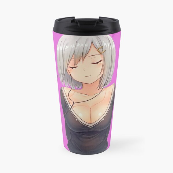Cute anime blond girl Hamakaze listening to the music. | Music girl with dyed hair. | Hamakaze from Kantai collection, kancolle. Travel Mug