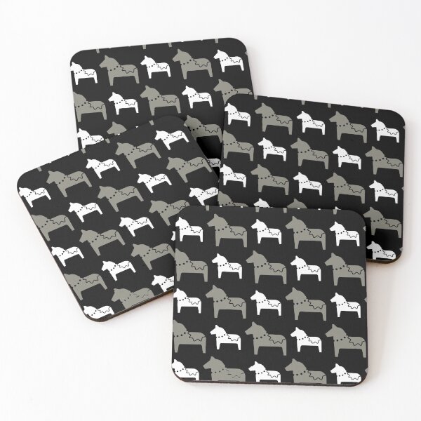 Item preview, Grey and White Horse Print on Black Backgound designed and sold by cgroenewald.