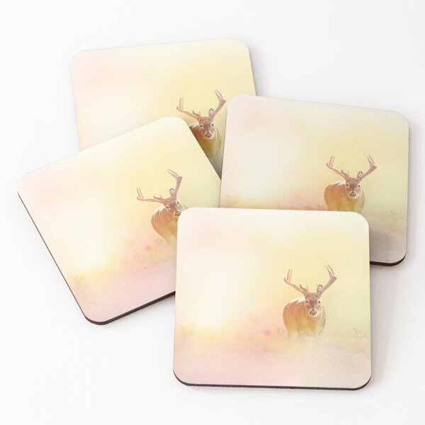 Item preview, Male deer in tall yellow grass in the sunlight. designed and sold by svetlanna.