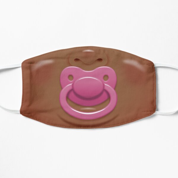 Baby face with pink pacifier/dummy - skin 2 Flat Mask