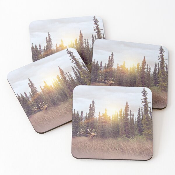 Item preview, Elk Walking in Tall Grass at sunset. designed and sold by svetlanna.