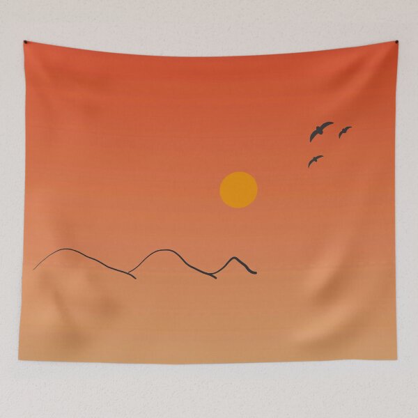 Item preview, Sunset Mountain Landscape Digital Graphic Abstract designed and sold by spooks draws.