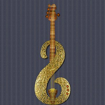 Artwork thumbnail, Golden Guitar (1) by Vk91art