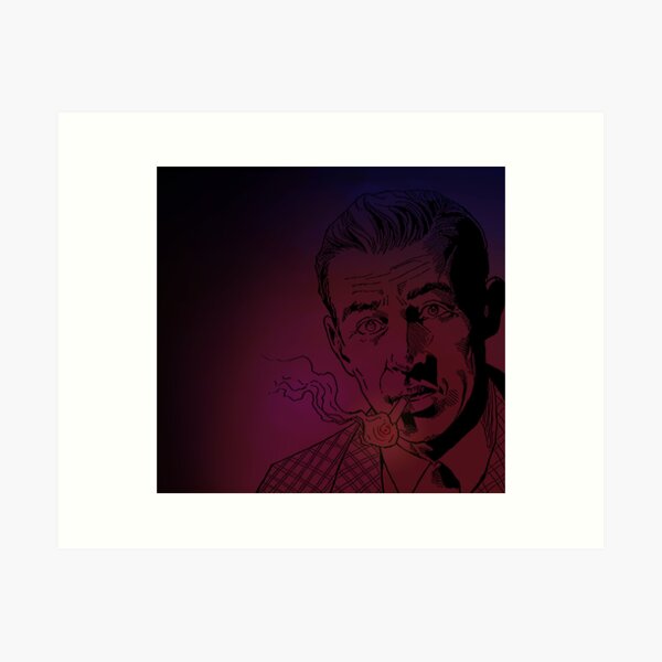 Benny Inked - Red Glow Art Print