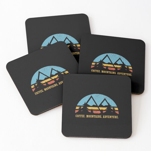 Item preview, Retro Sunset Hiking Coffee Mountains Adventure designed and sold by liebergsofia.