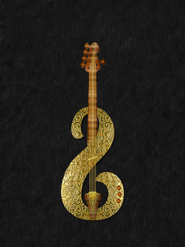 Thumbnail 3 of 3, Sticker, Golden Guitar (2) designed and sold by Vk91art.
