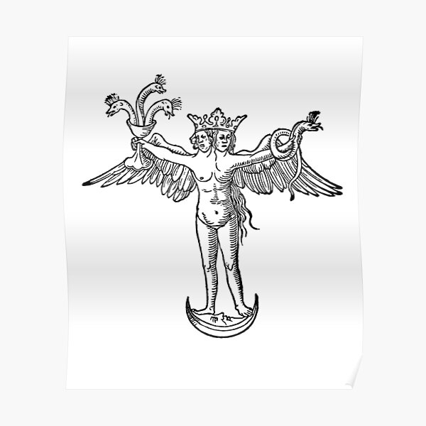 "Alchemy Androgynous Hermaphrodite Occult Emblem " Poster for Sale by