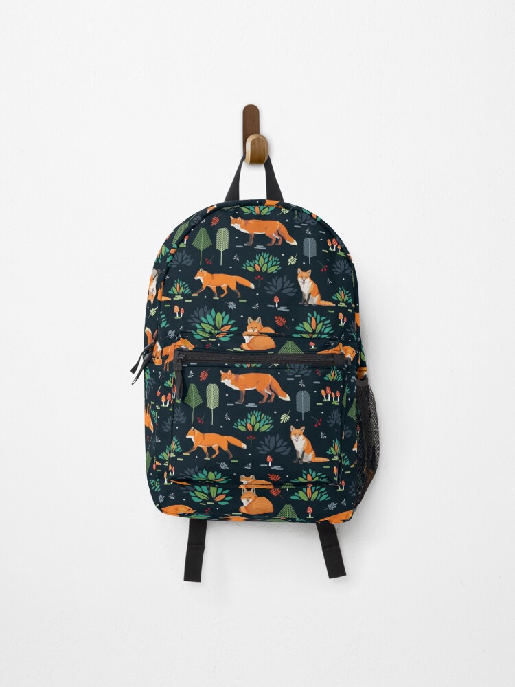 "Foxes dark pattern" Backpack for Sale by Avisnanna Redbubble