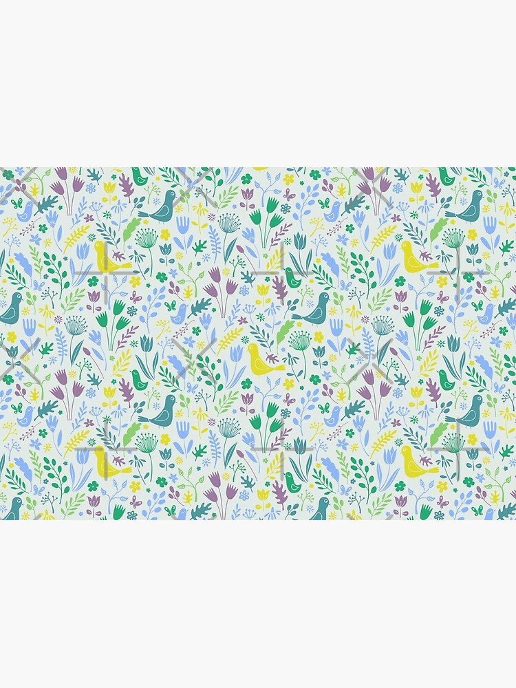 Papercut Meadow - light - pretty floral bird pattern by Cecca Designs by Cecca-Designs
