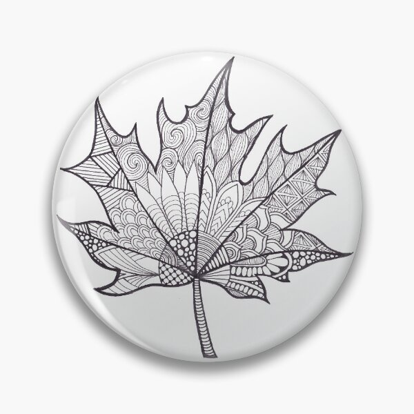 Item preview, Maple Leaf black and white doodle designed and sold by Bake-my-Design.