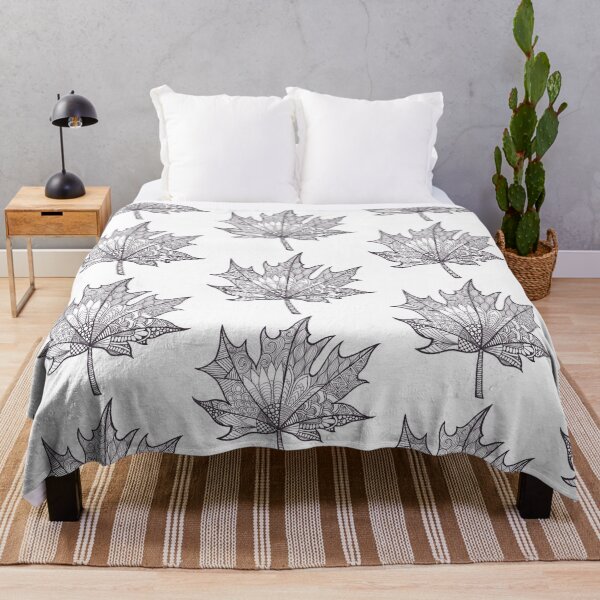 Item preview, Maple Leaf black and white doodle designed and sold by Bake-my-Design.