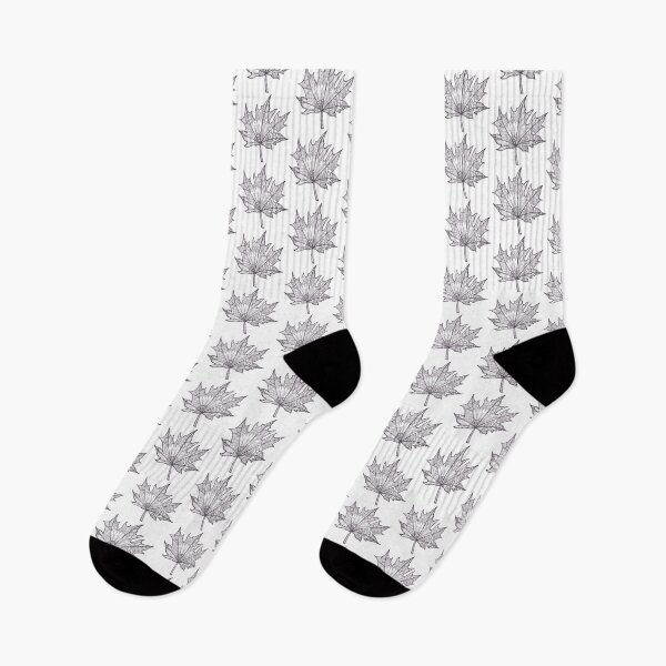 Item preview, Maple Leaf black and white doodle designed and sold by Bake-my-Design.