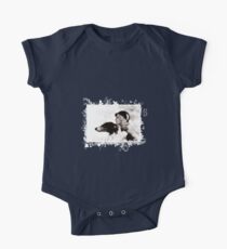Vintage Design - Lady and Hound - classy! Short Sleeve Baby One-Piece