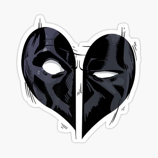Deadpool Heart Stickers Redbubble - spiderman mask roblox decal