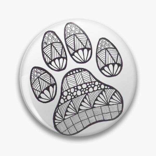 Item preview, Paw Prints black and white doodle designed and sold by Bake-my-Design.