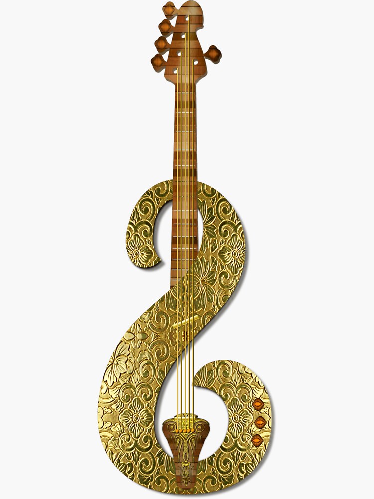 Thumbnail 3 of 3, Sticker, Golden Guitar (3) designed and sold by Vk91art.