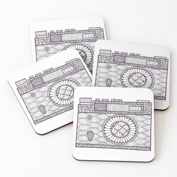 Item preview, Camera black and white doodle designed and sold by Bake-my-Design.