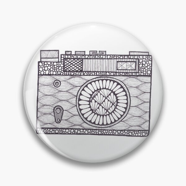Item preview, Camera black and white doodle designed and sold by Bake-my-Design.