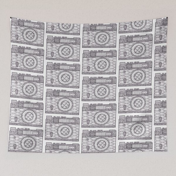 Item preview, Camera black and white doodle designed and sold by Bake-my-Design.
