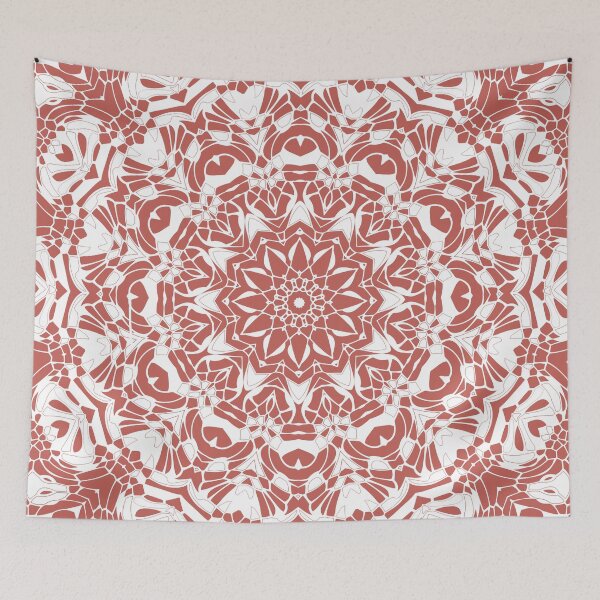 Item preview, Desert Rose and White Mandala designed and sold by Kelly Dietrich Mandala & Fractal Art.