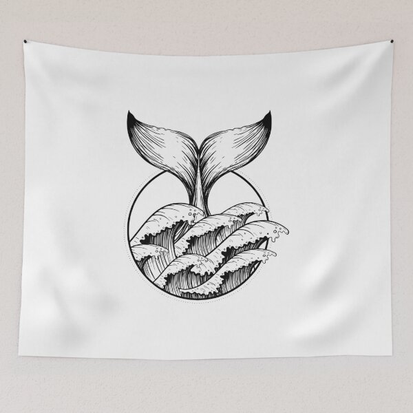 Item preview, Whale Tail In Sea Waves designed and sold by asmmdesign.
