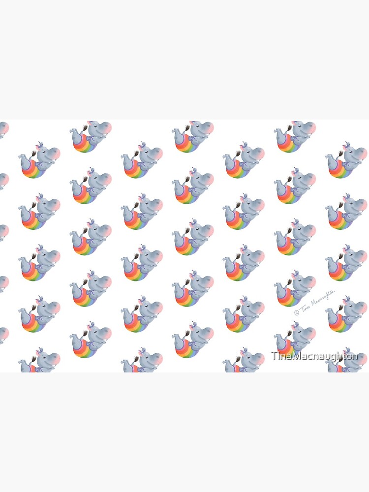 Diving Rainbow Hippo Happiness by TinaMacnaughton