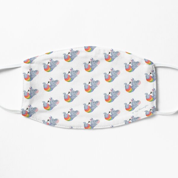Diving Rainbow Hippo Happiness Flat Mask