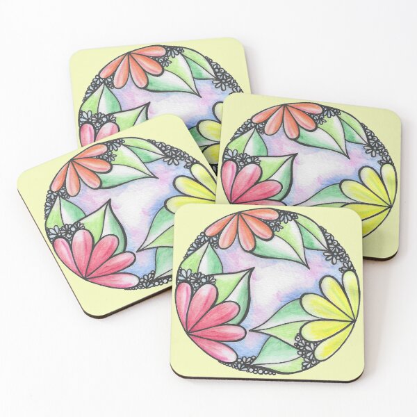 Item preview, MULTI-COLOURED ORB WITH FLOWERS LEAVES AND BERRIES designed and sold by Jenna Hilton Doodles.